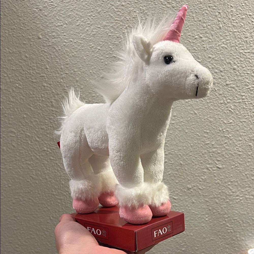FAO White and Pink Unicorn Plush toys r us